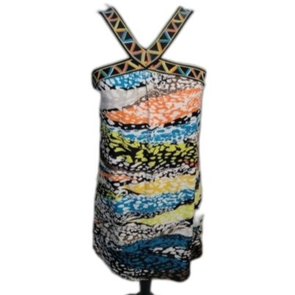 BCBGMAXAZRIA Zotia Printed Criss Cross Neck Dress size XS Color BTORANGECO NWT